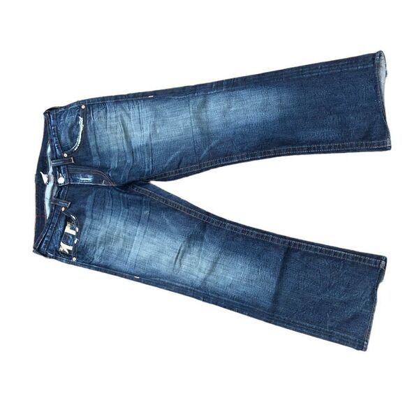 Vintage True Religion Jeans Size 36 Yellow Horsehoe Blue - Picture 5 of 10